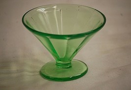 Old Vintage Federal 1930&#39;s Green Depression Champagne Tall Sherbet Wide ... - $12.86