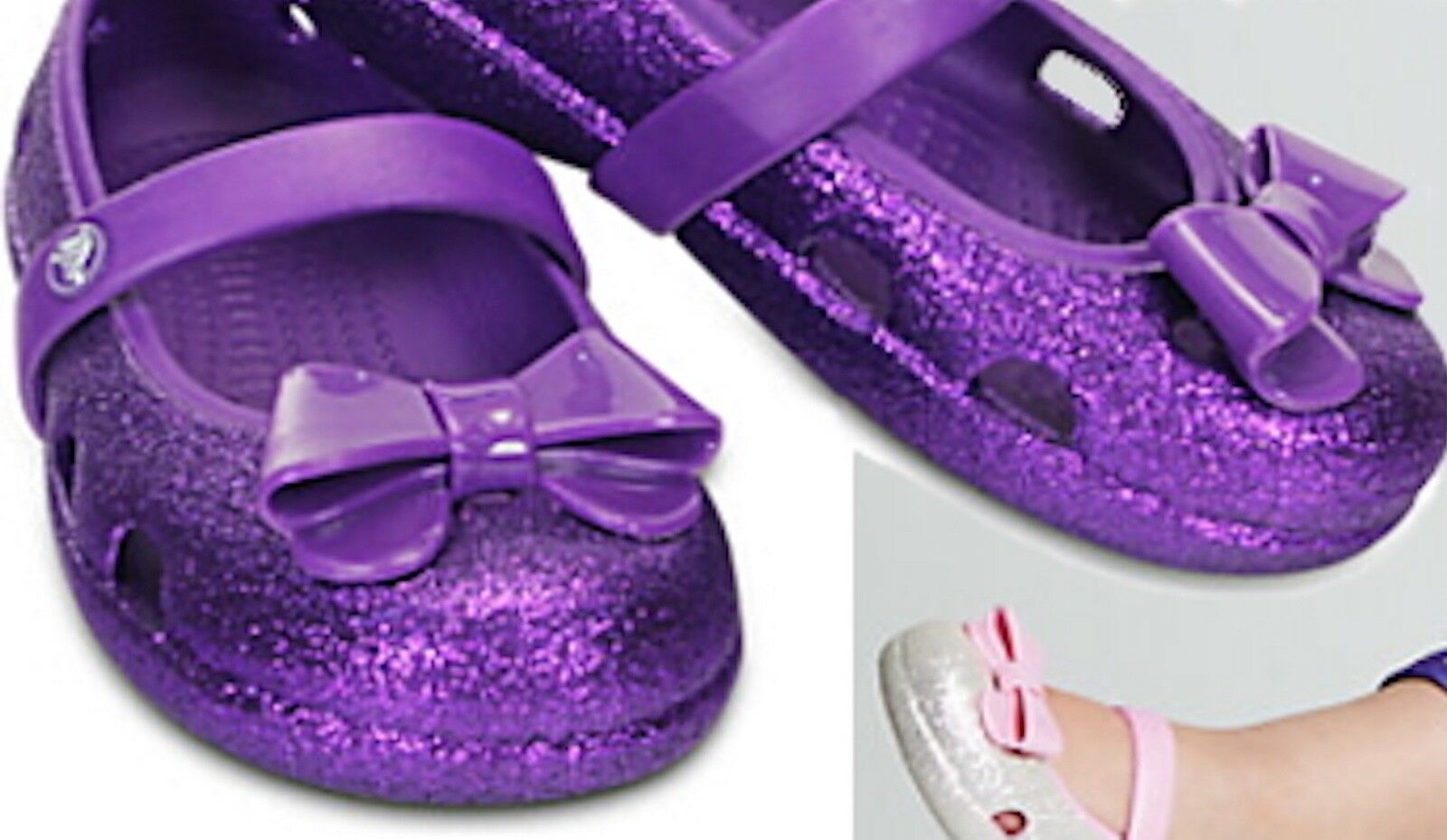 glitter purple crocs