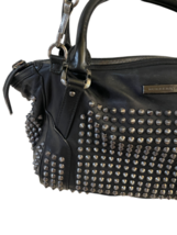 Black Burberry Studded Leather Satchel Shoulder Bag Purse Handbag Italy COA image 2