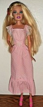 Mattel Blond Barbie Doll Belly Button in Pink Dress - $13.86