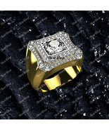 Mens 2Ct Round Diamond Engagement Wedding Pinky Band Ring 14K Yellow Gol... - $142.57