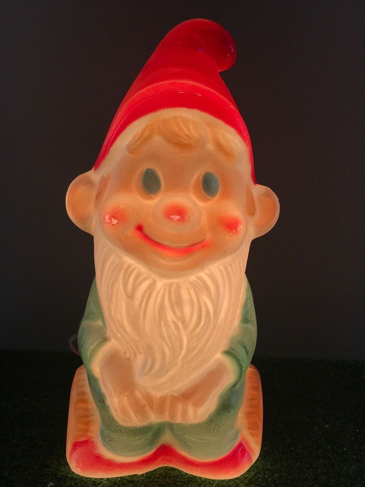 Rare Vintage 13" Christmas Elf Lighted Blow Mold Made by Dapol