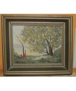 Miniature Oil Painting 5x4.25 poss John Mussman 19th Century landscape r... - $224.99