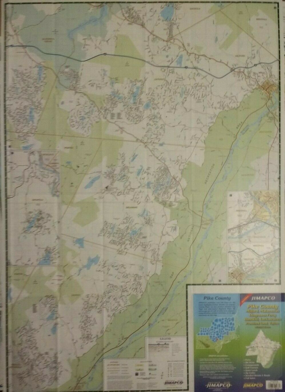 Pike County Milford Matamoras Dingmans Ferry PA Laminated Wall Map (JM