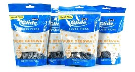 4 Bags Oral-B Glide Infused With Pure Gentle Beeswax 150 Mint Floss Picks
