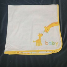 Gymboree Alphabet/Baby Giraffe Blanket Yellow Soft Cotton Animals Reversible - $59.39