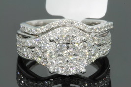14k White Gold Finish 3 Ct Round Simulated Diamond Engagement Wedding Ri... - $118.62