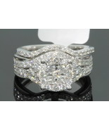 14k White Gold Finish 3 Ct Round Simulated Diamond Engagement Wedding Ri... - $59.31