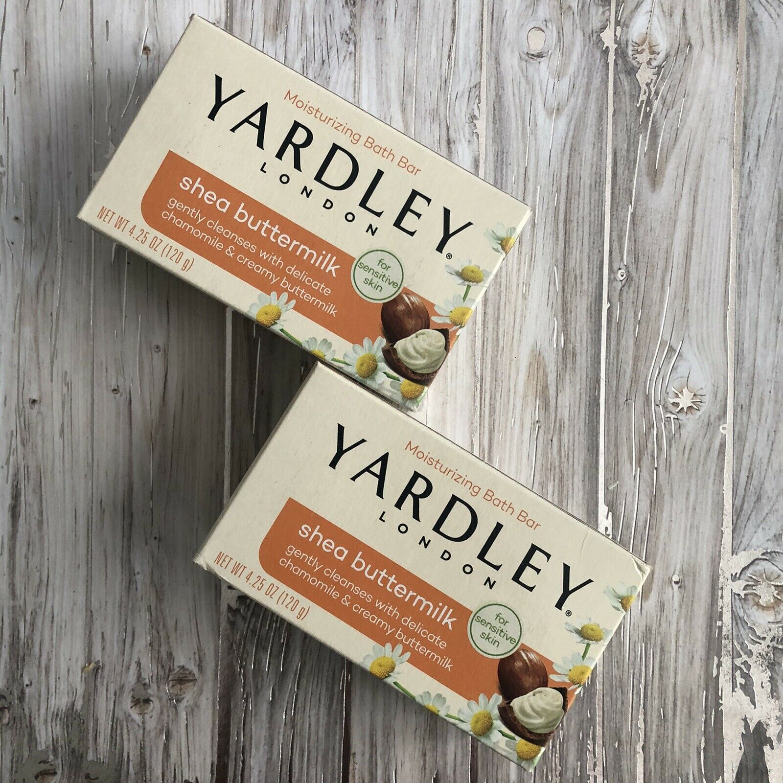 Yardley London Shea Buttermilk Bar Soap 4.25oz Sensitive Skin Lot Of 2