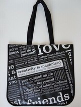 New LULULEMON Original Manifesto Black Reusable Shopping Gym Lunch Bag L... - $6.78