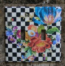 ❤️2 Toggle Switch Plate made w/Mackenzie Childs Courtly Flower Market Paper❤️ - $16.94