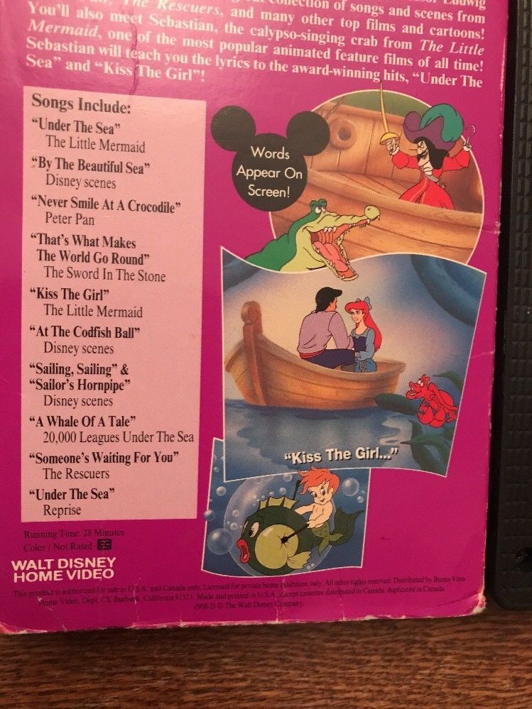 Disney Sing Along Songs - Under The Sea - The Little Mermaid - VHS ...