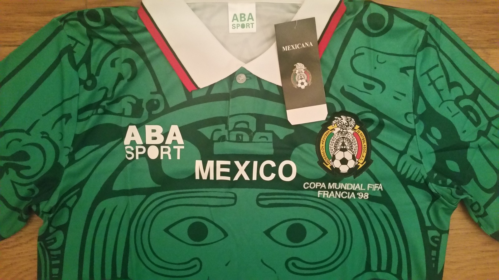 aba sport mexico authentic 1998 world cup soccer jersey