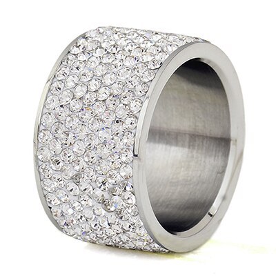 Wholesale 8 row Crystal Rings for Women Bling Austria Crystal Ring Stainless Ste