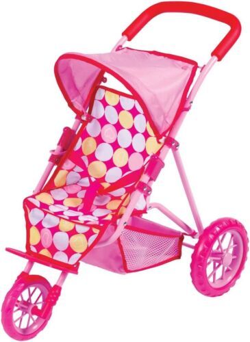 New SMALL WORLD TOYS All About Baby Dolls Stroll-Along STROLLER Girls Pink