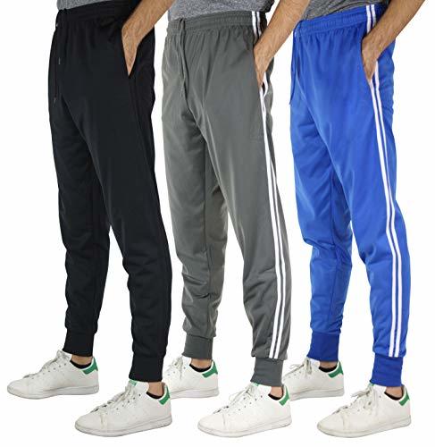 Real Essentials 3 Pack Men’s Tricot Casual Active Track Soccer Jogger ...