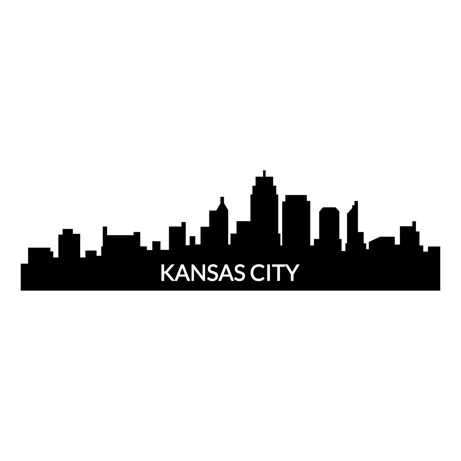 Kansas city skyline illustrated in vector and available in SVG, Eps and