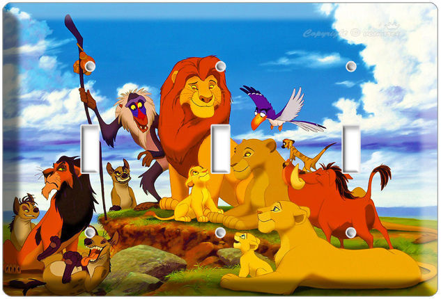 NEW LION KING SIMBA FROM DISNEY'S 3D MOVIE TRIPLE LIGHT SWITCH WALL PLATE COVER