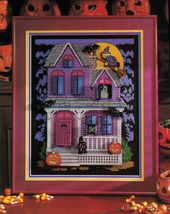 Cross Stitch Halloween Haunted House Trick Or Treat Moon Harvest Witch P... - $9.99