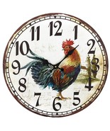 Extra Large Plastic Decorative Wall Clock,app.16.5&quot;, MULTICOLOR ROOSTER,LK  - $24.74