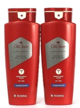 2 Bottles Old Spice 16 Oz Ultra Smooth Clean Slate Moisture Body & Face Wash