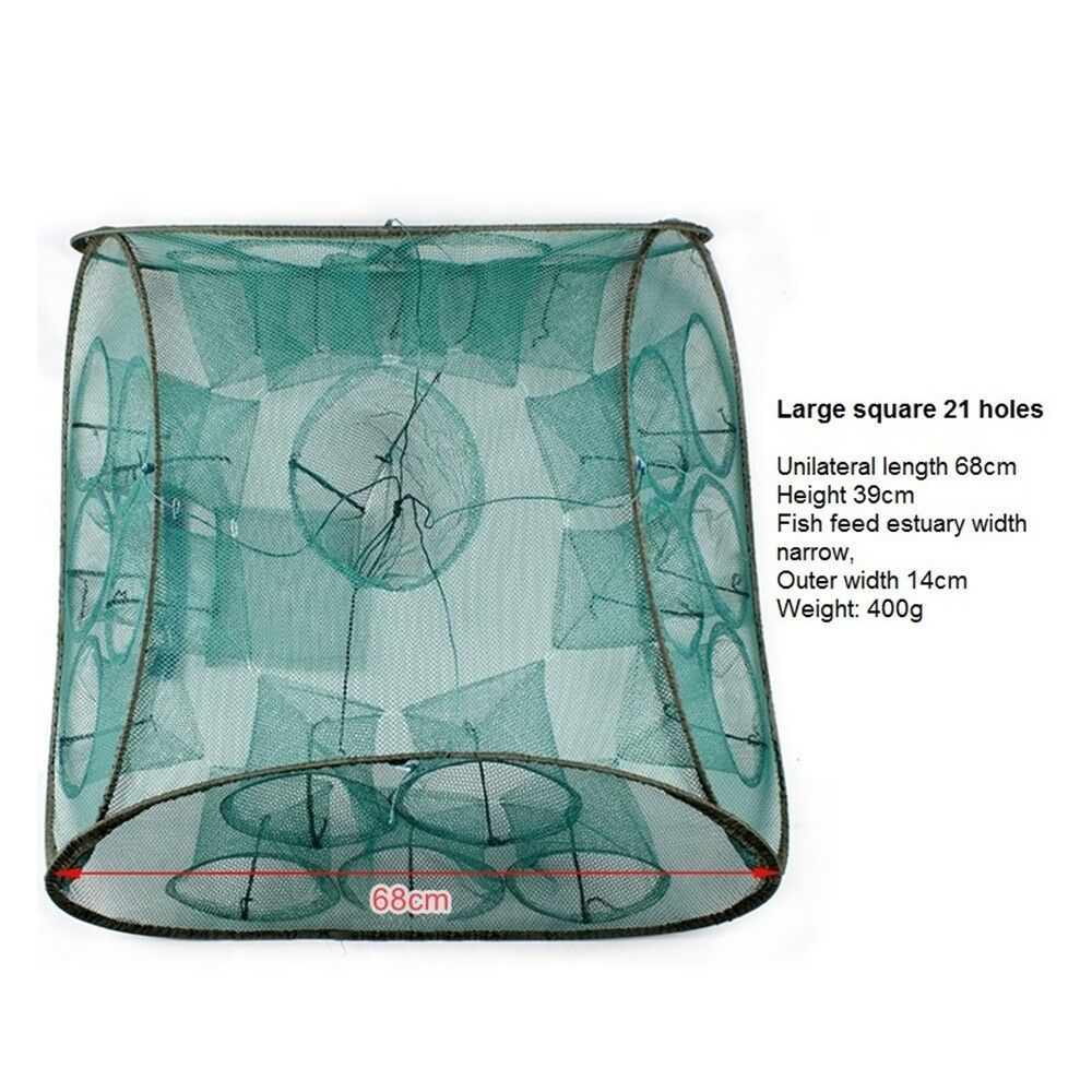 Automatic Fishing Net Cage Solid Thick LARGE SQUARE CAGE 21 HOLES Nets