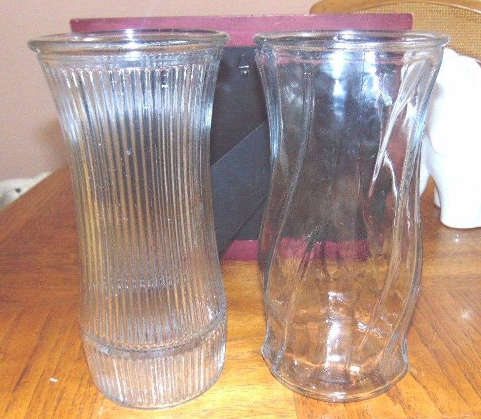 Vintage Clear Glass Flower Vases Brody & Hoosier 4089B10" Tall