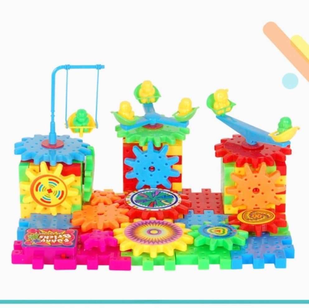 81 GEAR Building TOY SET Interlocking Learning Blocks KRAZY MOTORIZED