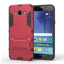 Red Kickstand Case for Samsung Galaxy A8 - Grenade Grip Rugged Hybrid Cover USA - $3.00