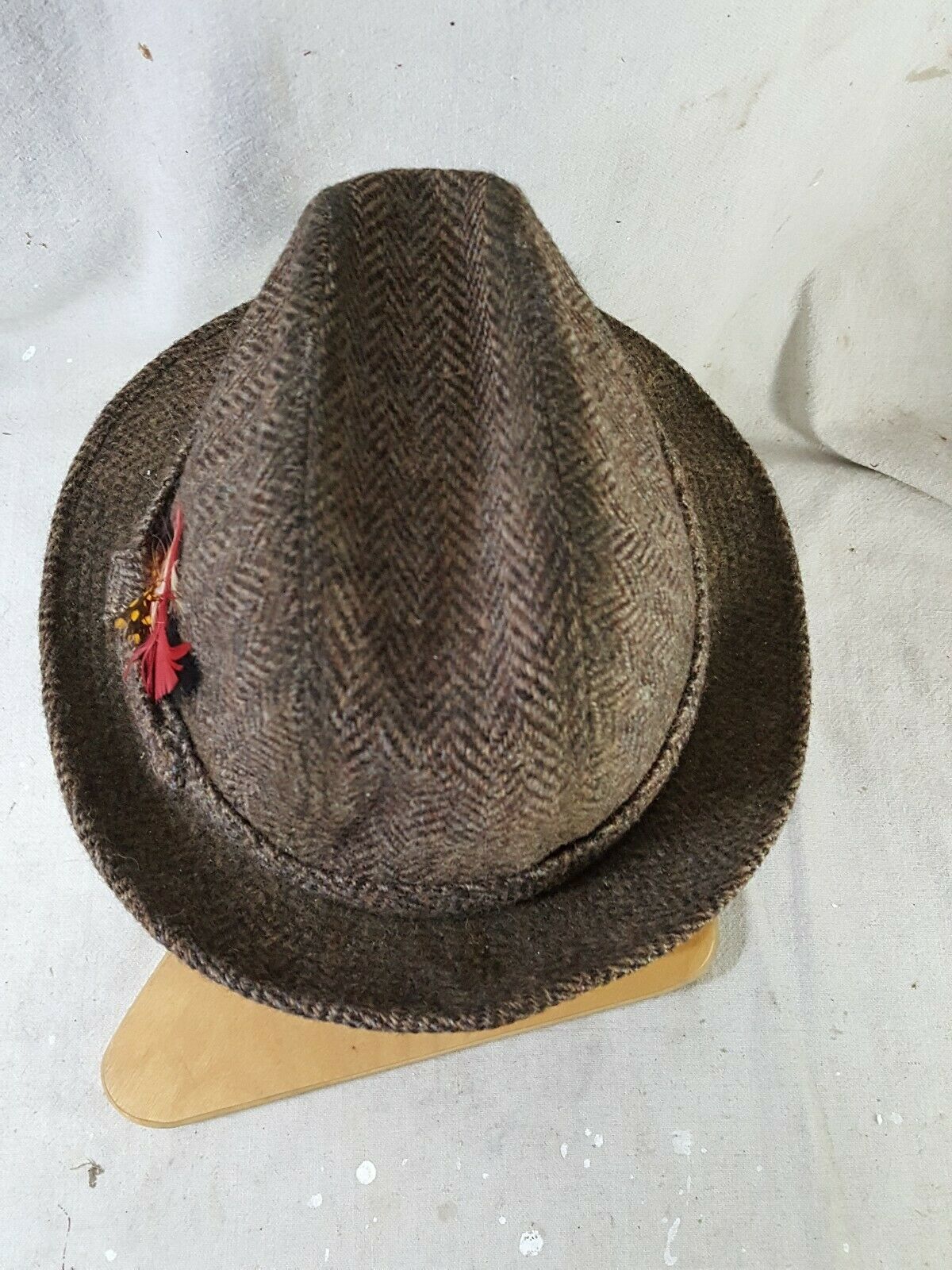 Authentic Vintage Harris Tweed Hat Walking Cap Fedora Hand Woven Wool 7 ...