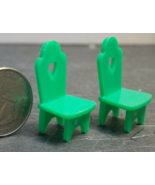 1 Set Dollhouse Miniature Plastic Lite Green Chairs 1:12 or 1:24 scale - DL - $24.00