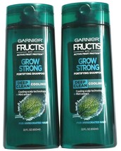 2 Garnier Fructis Grow Strong Deep Cooling Clean Shampoo Invigorate Hair 22 oz
