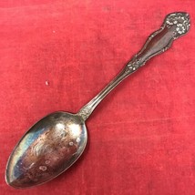 WM Rogers &amp; Son AA Silverplate 8.25&quot; Soup Spoon Roses Flowers Scrolls  - $6.93
