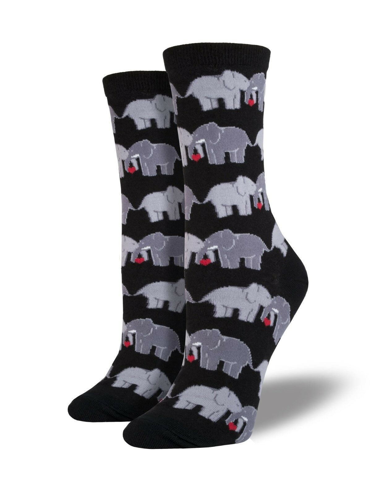 Primary image for Socksmith Women's Socks Novelty Crew Cut "Elephant Love" / Choose Your Color!!