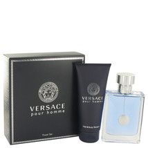Versace Pour Homme Signature Cologne 3.4 Oz Eau De Toilette Spray 2 Pcs Gift Set image 2