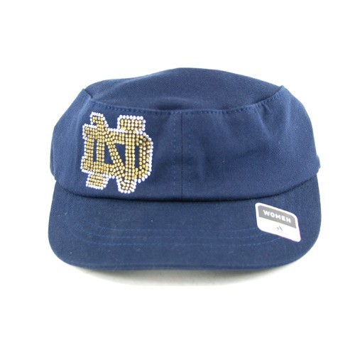 NCAA NOTRE DAME HAT - BLUE WOMENS CAP - BLING ND LOGO