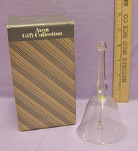 Vintage Lead Crystal Glass Happy Birthday Bell by Avon in Original Box - $9.36