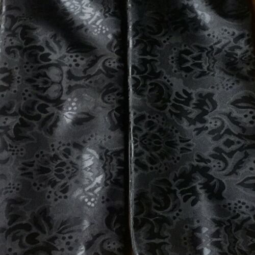 2 Throw Pillow Covers 18” Black Damask Floral Cushion Case Satin Zipper Solid