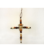 Inspirational Wooden Bead Cross Christmas Ornament - $5.98