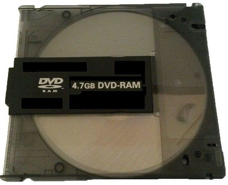 2x Blank DVDRAM (4.7GB 120min 3x) Disc With Black Removable Cartridge