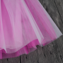 White Pink Tutu Tulle Skirt Puffy 4 Layered Party Circle Tulle Skirt Plus Size image 4