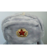 Authentic Russian Military Off/White Ushanka with Soviet Badge - $30.87