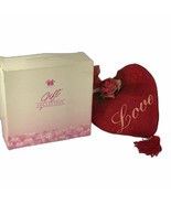 Red Heart shaped Hanging Sachet Embroidered Love rose 2002 Avon Gift Col... - $12.86