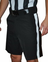 SMITTY FBS-177 4-Way Black Football Shorts w/ 1 1/4&quot; White Stripe Referee - $68.88