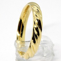 18K YELLOW GOLD BAND BRAIDED RING, BRAID WOVEN, SMOOTH, MADE IN ITALY image 2