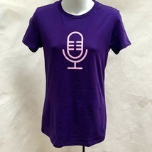Ebay for Business Podcast Sz M T-Shirt Purple Pink Microphone Icon New Top - $11.75