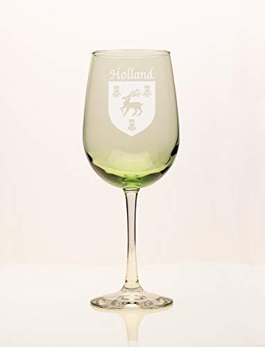 Holland Irish Coat of Arms Green Wine Glass