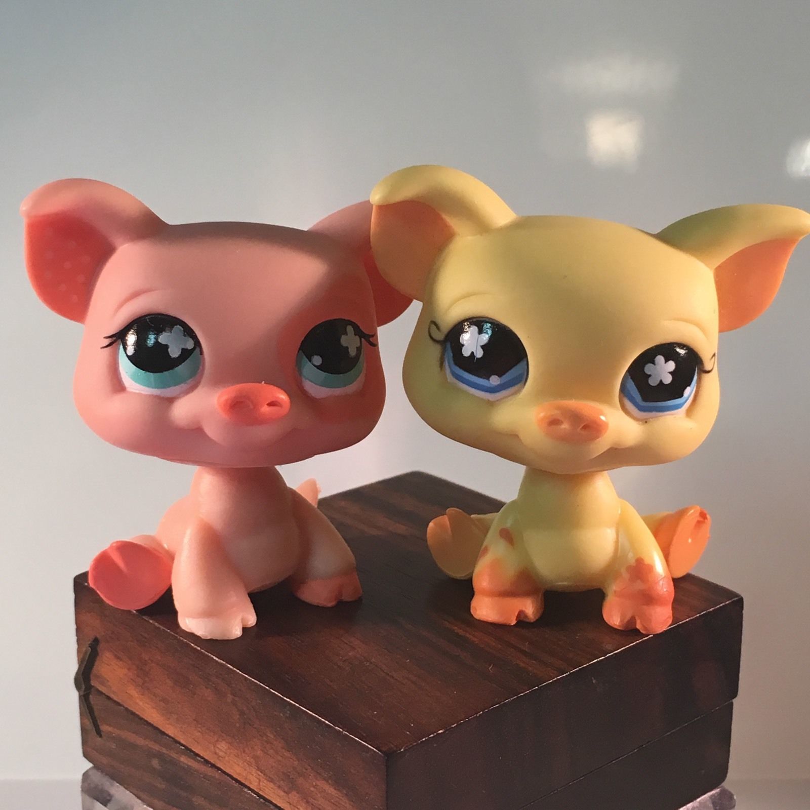 Littlest Pet Shop LPS #475 Yellow Orange Pig & #622 Pink Polka Dot Hog ...