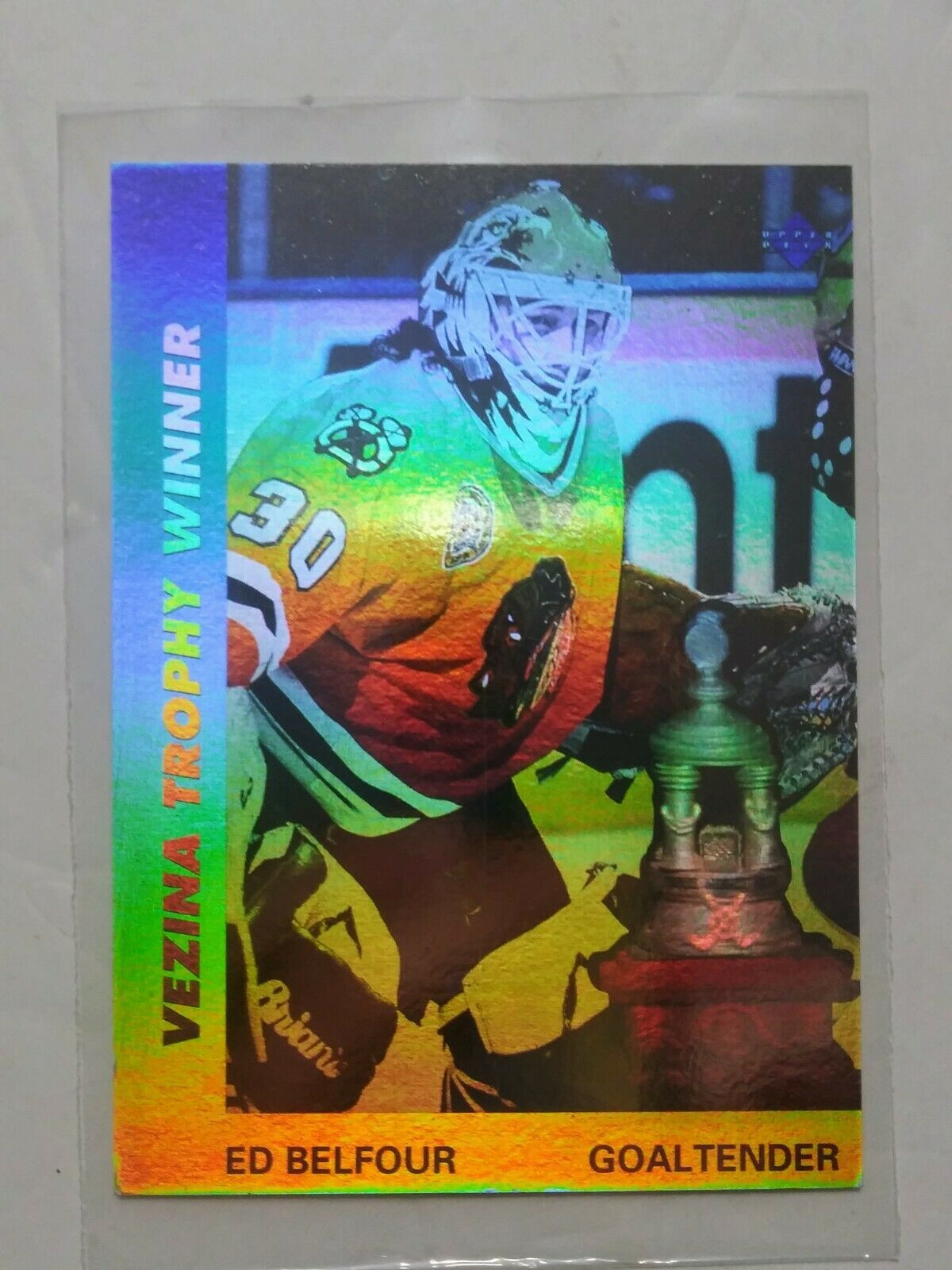 Ed Belfour Vezina Trophy Winner AW7 Hologram Card Ice Hockey Cards