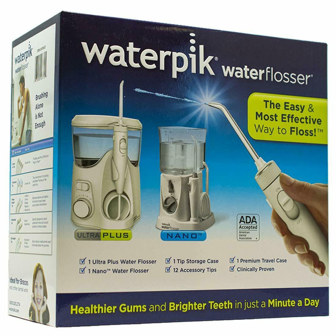Primary image for Waterpik Ultra Plus Water Flosser & Nano Flosser Combo Pack New!